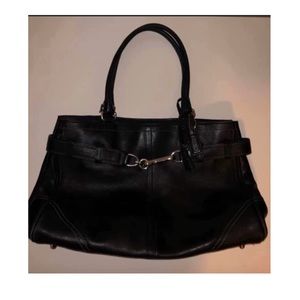Black Leather Coach Shoulder Purse